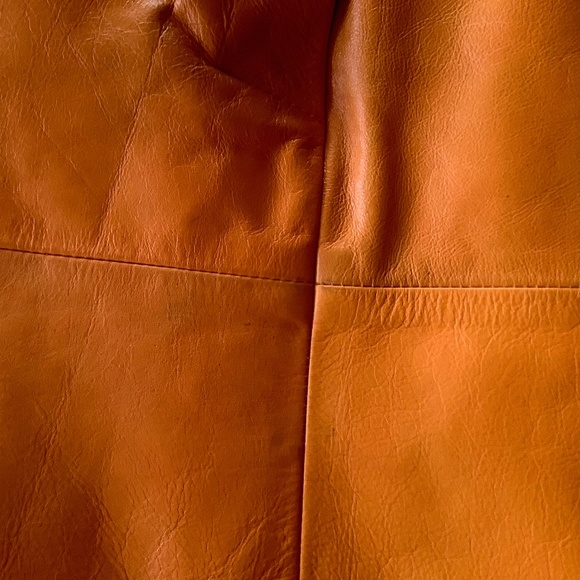 Vintage Eau De Cuir Unique Orange Leathe Jacket - Picture 12 of 12